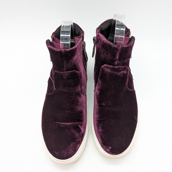 Kenneth Cole Kiera purple velvet zip up ankle boots 7 - Picture 3 of 11